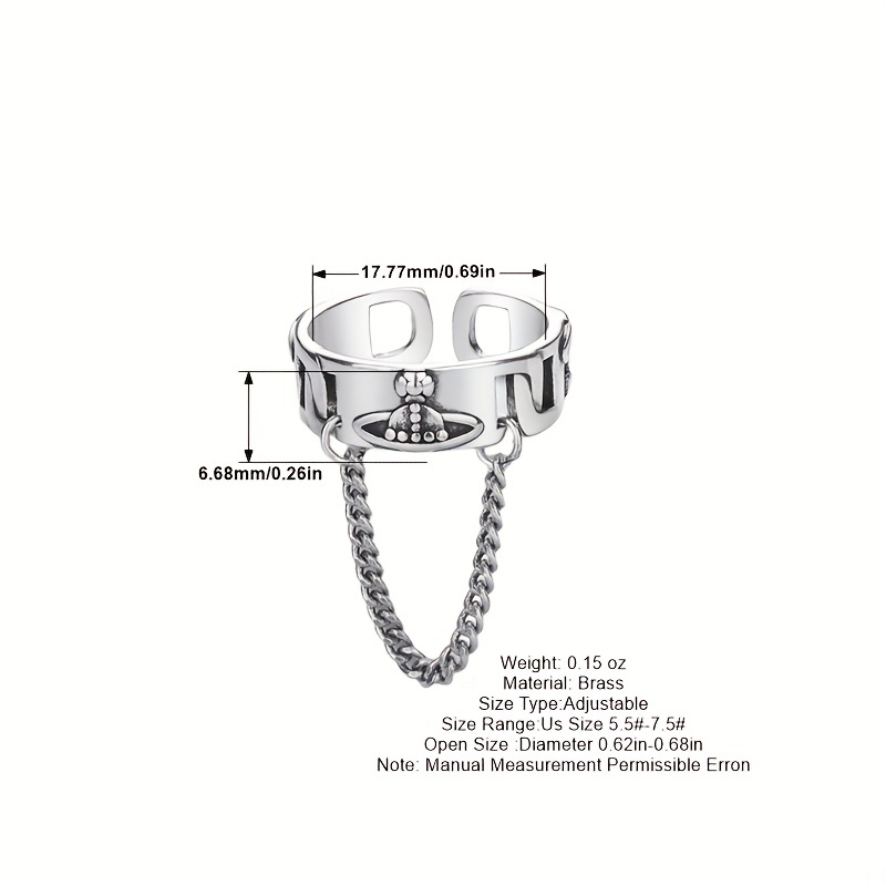 Men's Celestial Chain Adjustable Ring - Perfect Gift